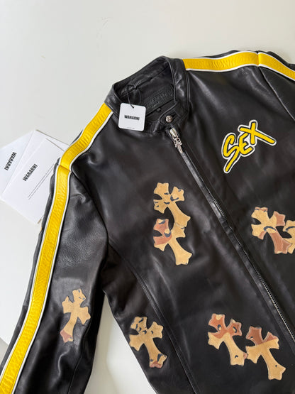 Chrome Hearts Sex Records Leather Racing Jacket