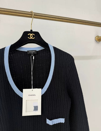 Chanel 24B blue & black sweater