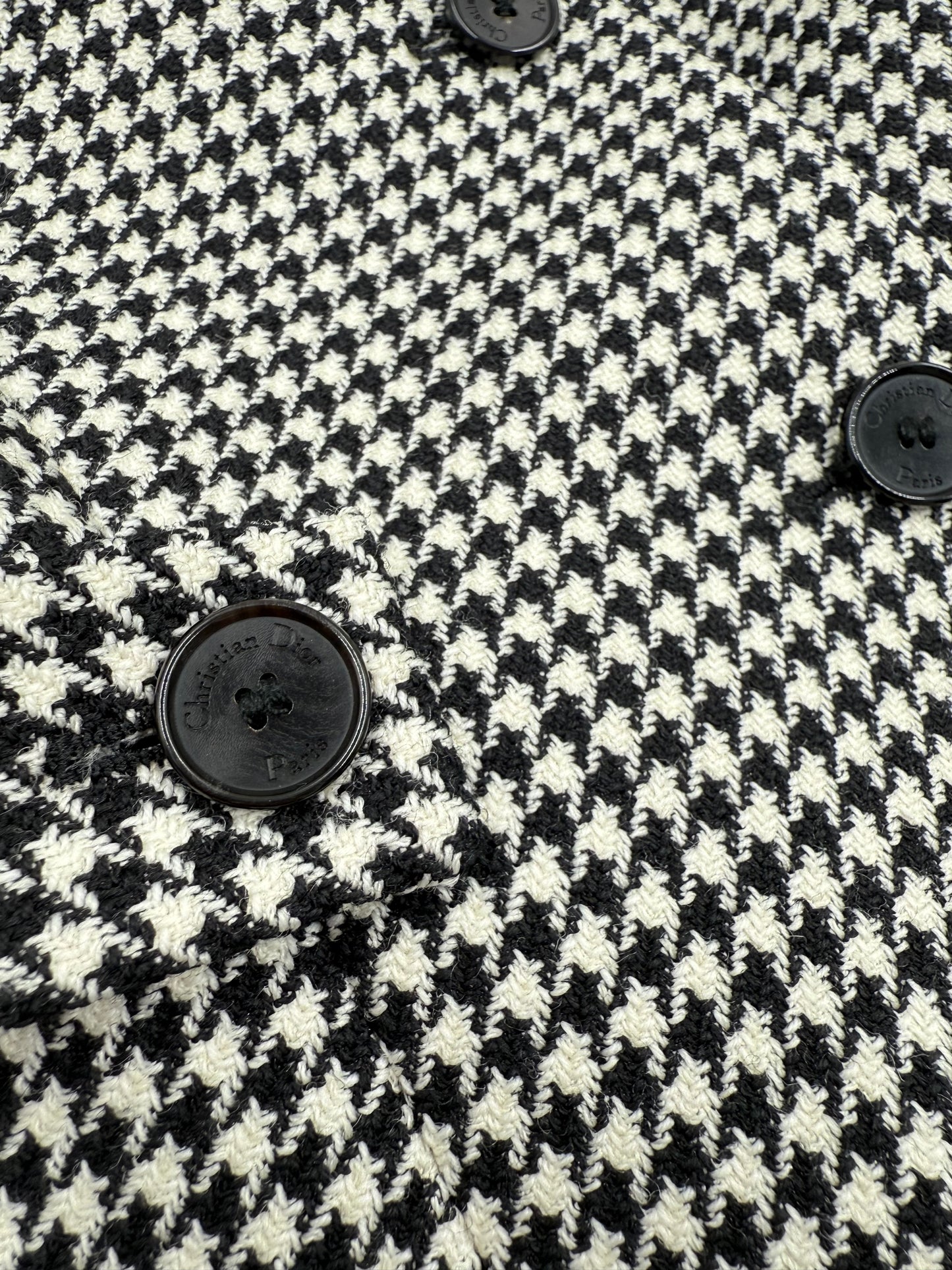 Christian Dior 2022 Houndstooth Wool Jacket — Black & White (FR 36)
