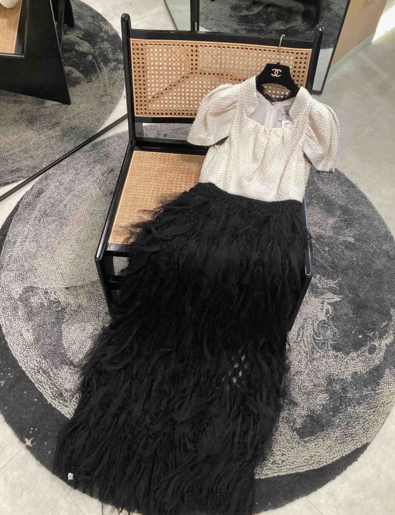 Chanel 11A Black & White Mesh Dress