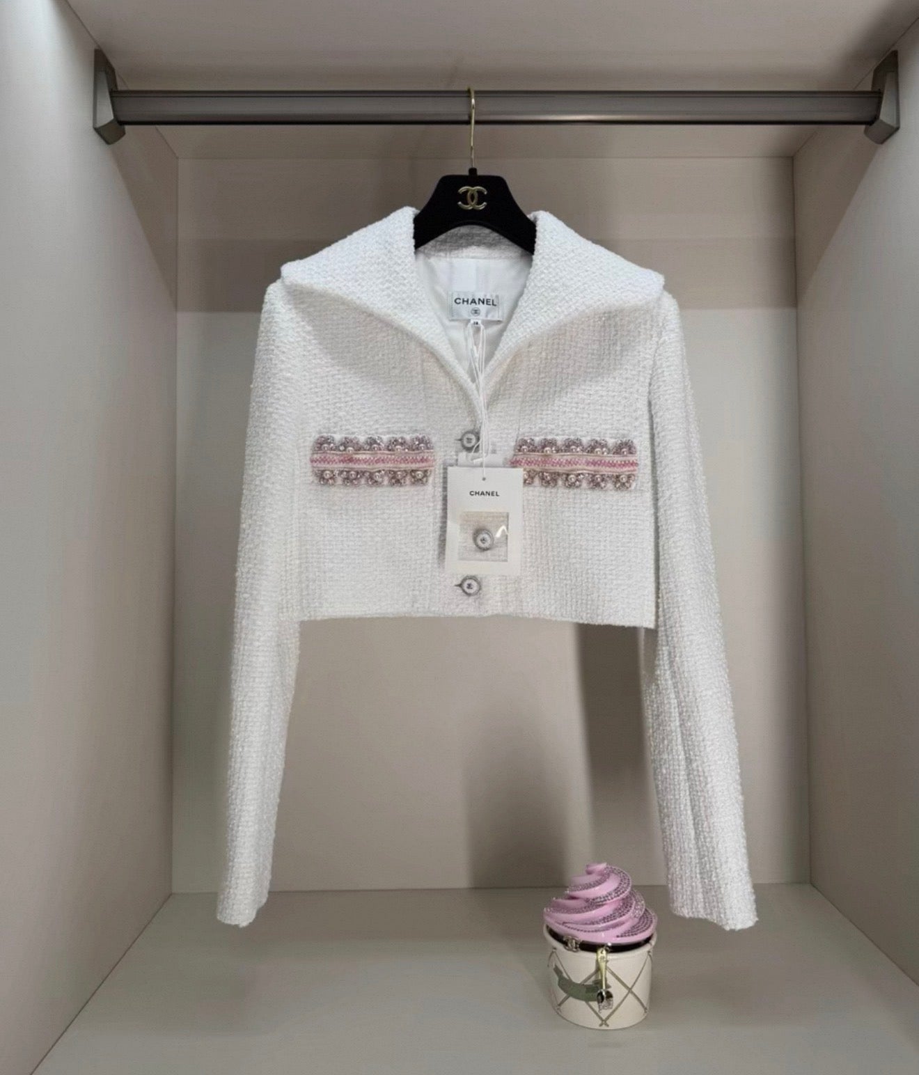Chanel 26C White cropped jacket 38FR