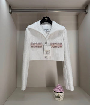 Chanel 26C White cropped jacket 38FR