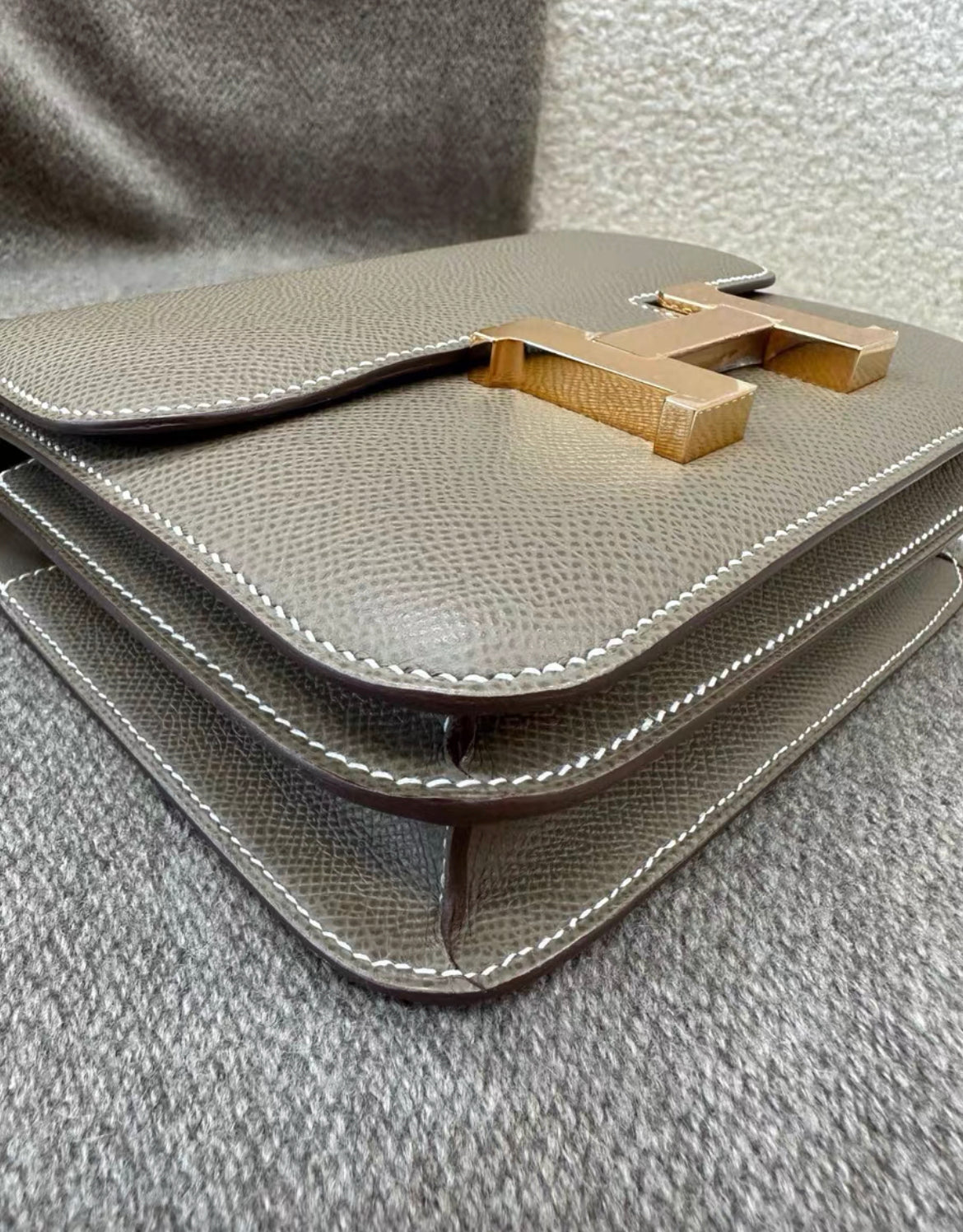 Hermes Constance mini Mirror　Etoupe grey Epsom leather Rose gold hardware