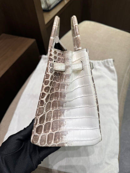 Hermes Birkin 25 Himalaya crocodile leather Palladium Hardware