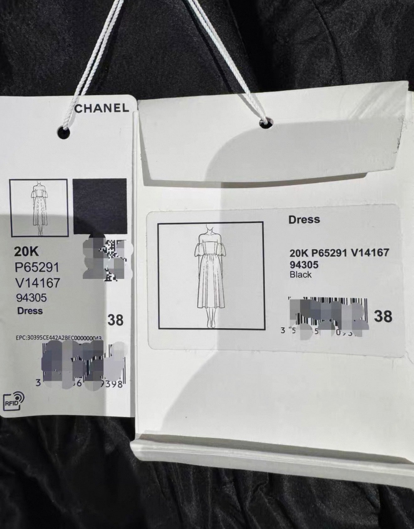 Chanel 20k black dress off shoulders