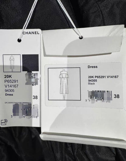 Chanel 20k black dress off shoulders
