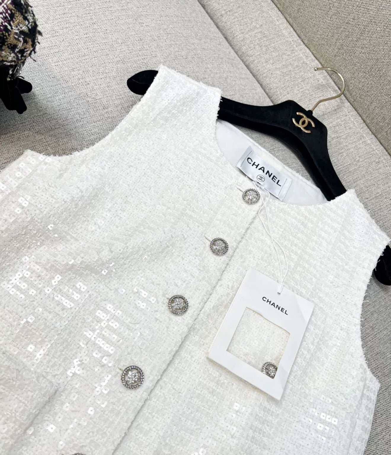 Chanel 25S Glittered Cotton Vest