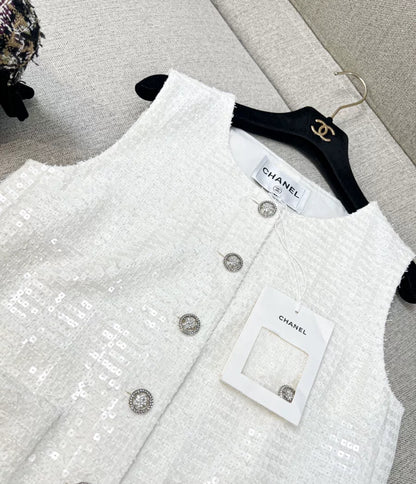 Chanel 25S Glittered Cotton Vest