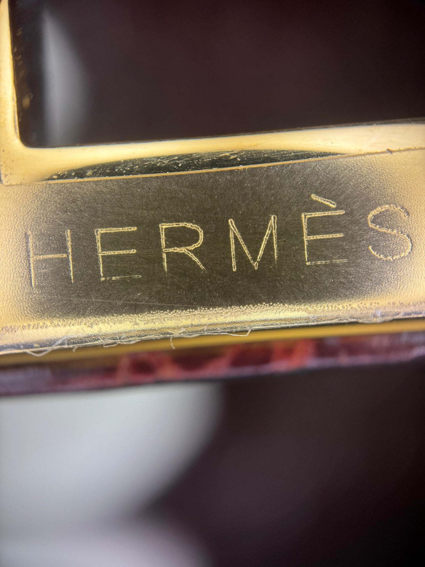 Hermes Birkin 25 Red Bordeaux shiny crocodile leather gold hardware