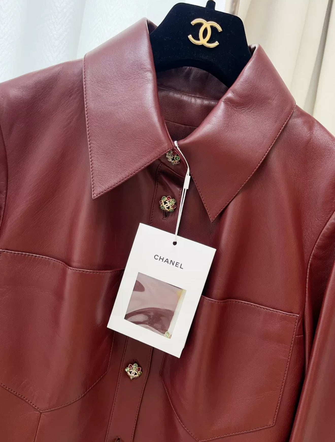 Chanel 22K Burgundy Leather Jacket