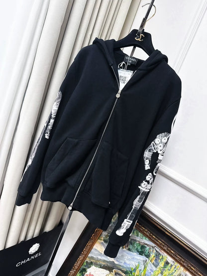 Chanel Black Hooded Sweater astronaute