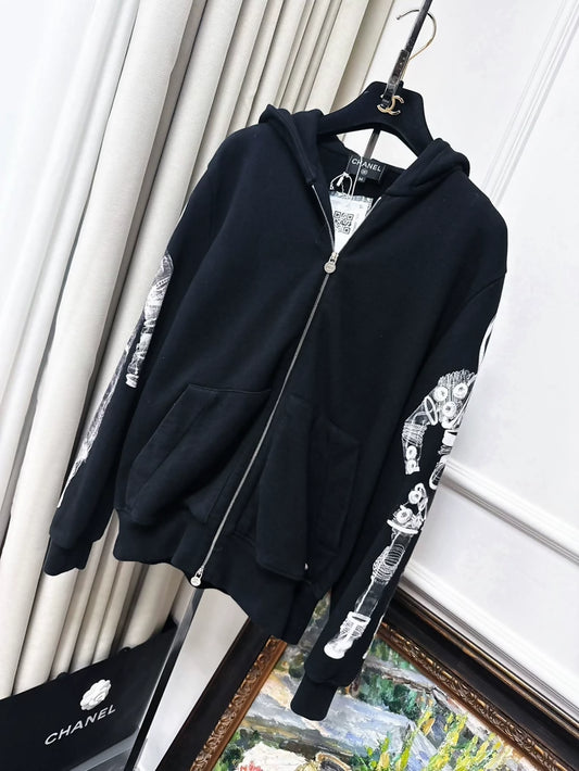 Chanel Black Hooded Sweater astronaute
