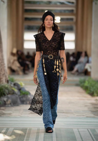 Chanel 23A Black Lace Cover-Up Dress