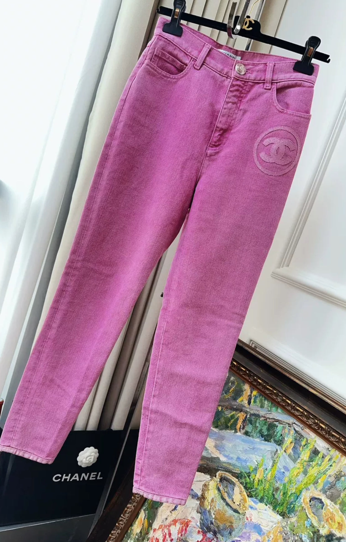 Chanel 23P Pink Denim Pants
