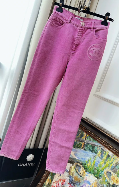 Chanel 23P Pink Denim Pants