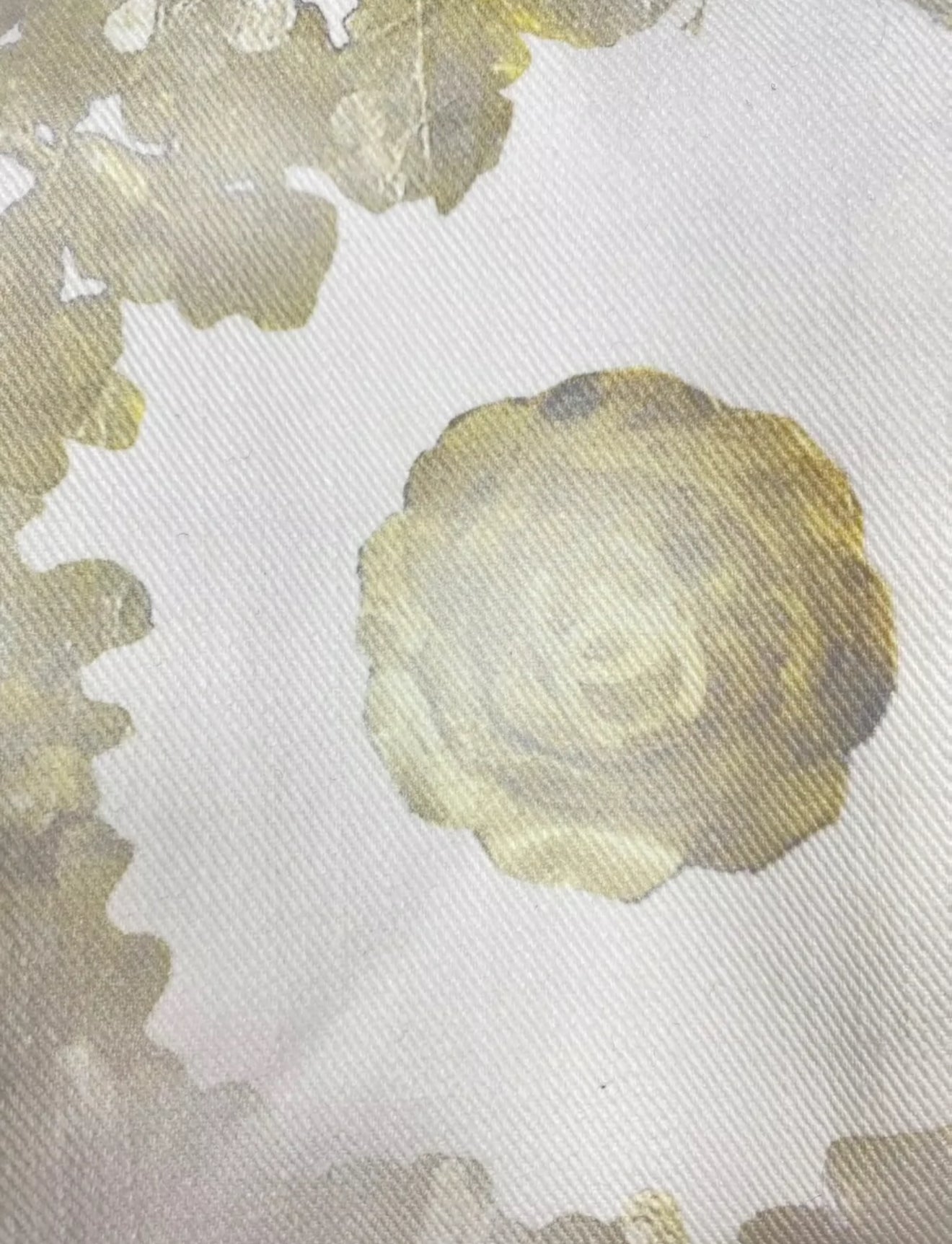 Chanel 18C Greek series white washed distressed printed jeans