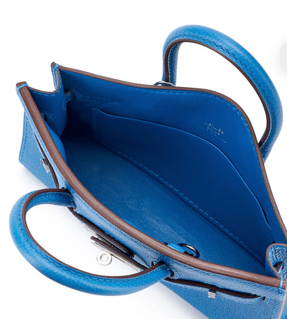 Hermès Micro Birkin 15 Bleu Mykonos Epsom Lether palladium Hardware