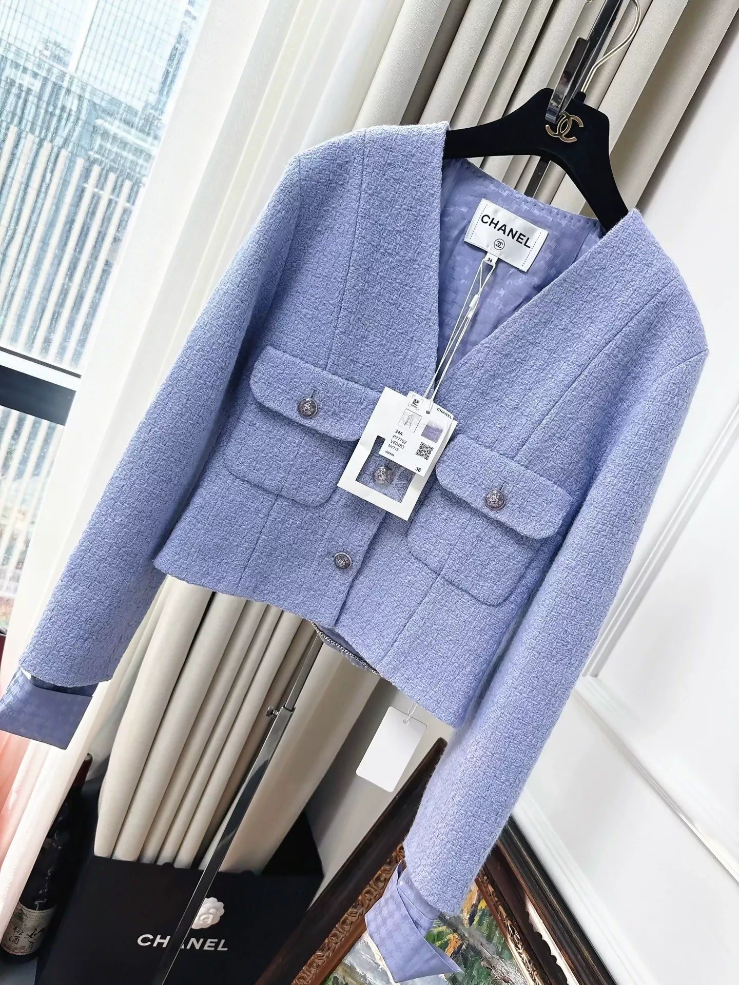 Chanel 24A purple tweed jacket