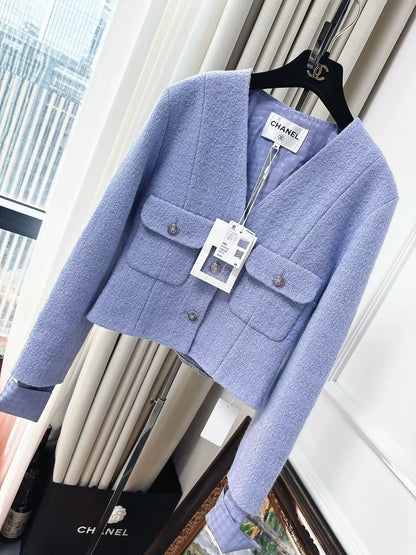 Chanel 24A purple tweed jacket