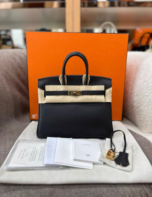 Hermès Birkin 25 black Togo Leather Gold Hardware