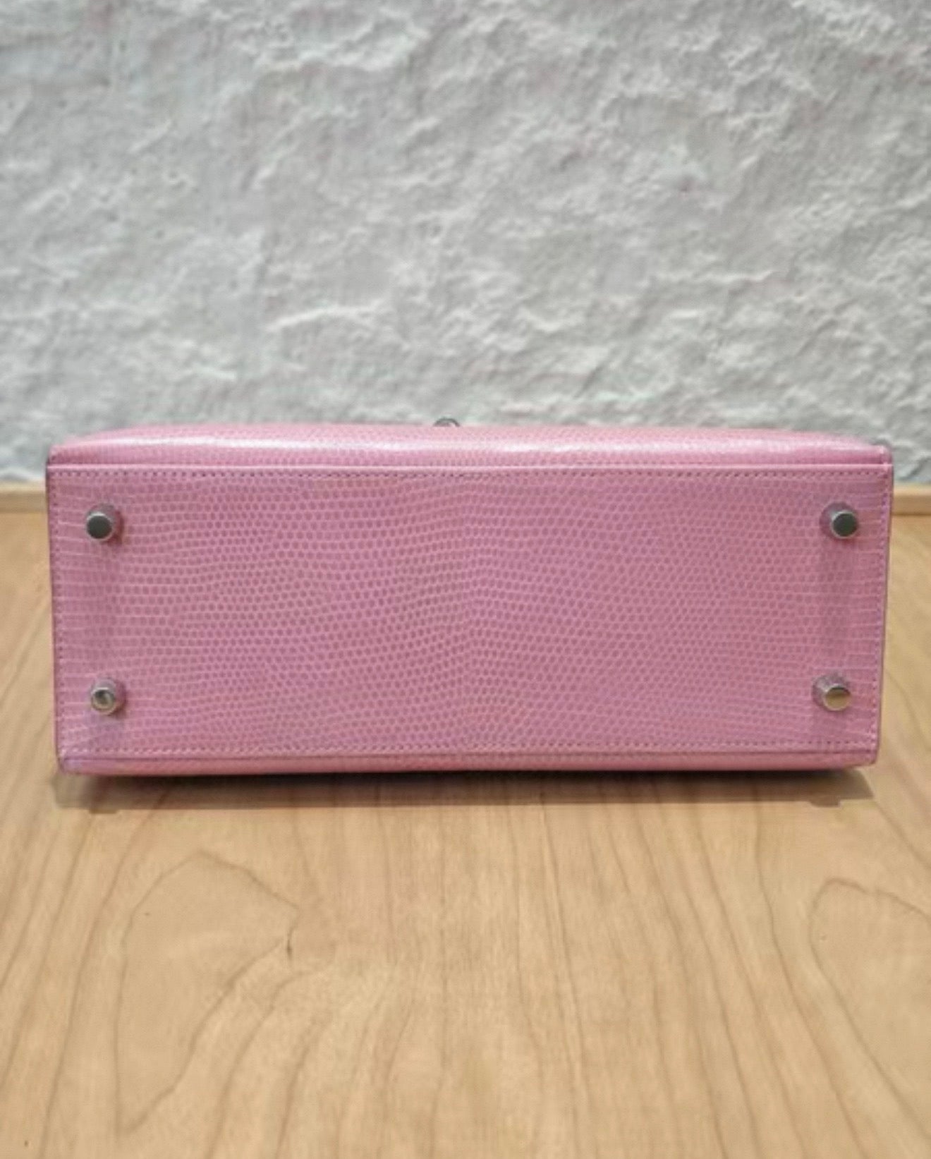 Hermes Kelly 25 pink bubblegum lizard leather palladium hardware