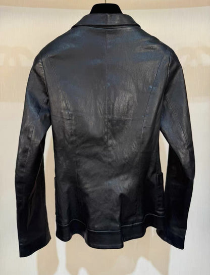 Chanel 10A black Camelia Lambskin  Leather jacket