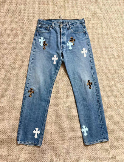 Chrome Hearts St. Barth Limited Edition Light Blue Levi's Jeans