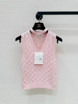 Chanel Spring/Summer 2023 pink knit vest,