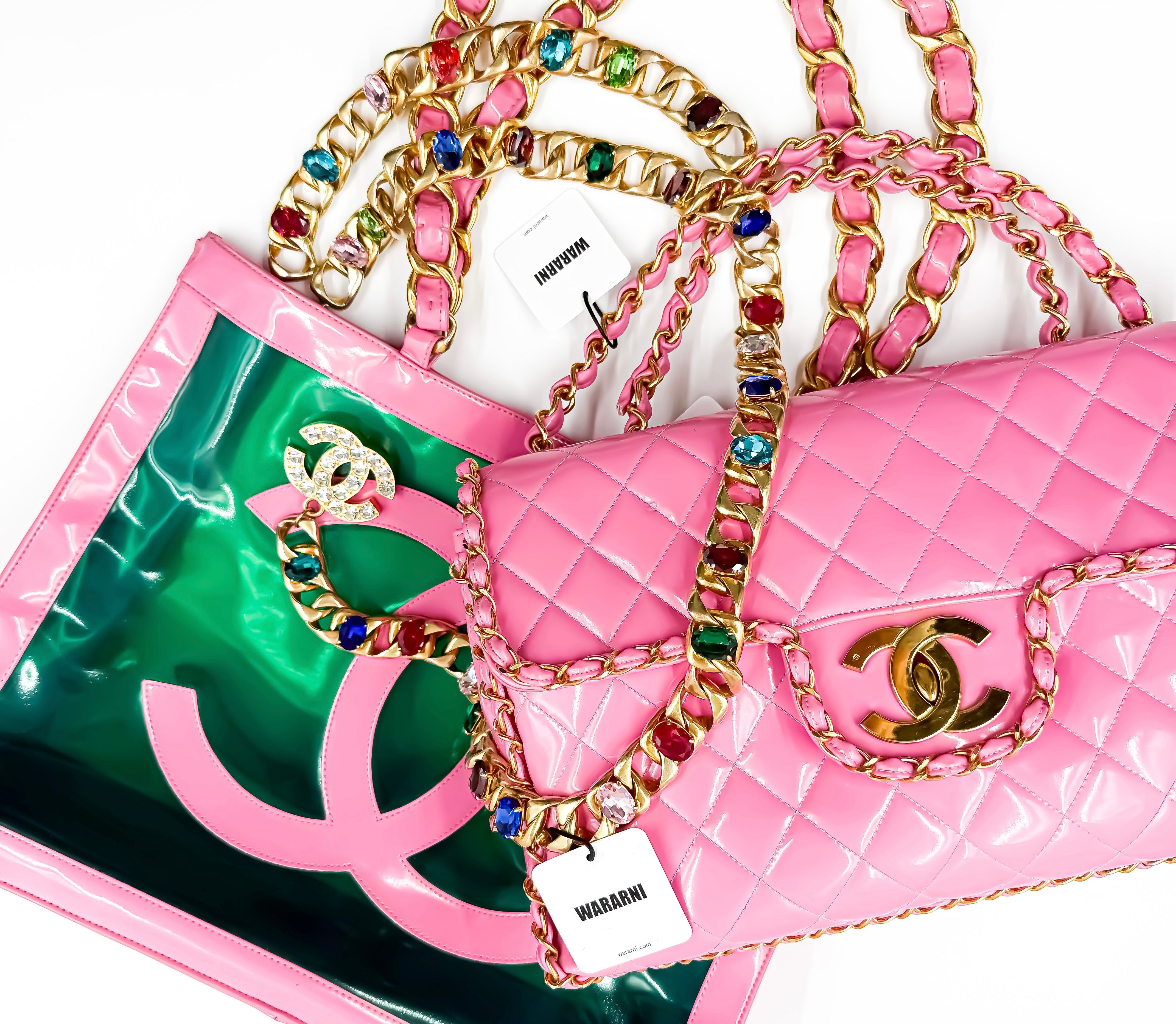 Chanel 21 black and Pink acrylic box minaudière – Wararni.com