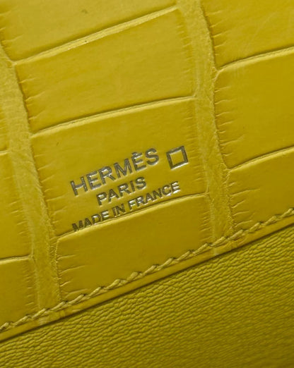 Hermès Kelly Cut hermes Marigold Yellow Matte alligator Leather Palladium hardware