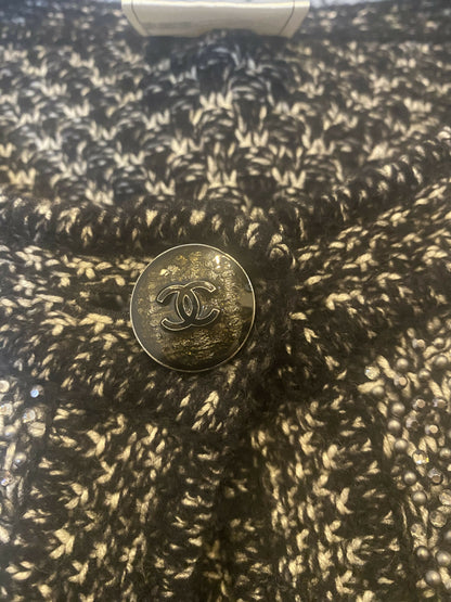 Chanel 11A Tweed Cashmere Swarovski Crystals Cardigan Sweater FR 34