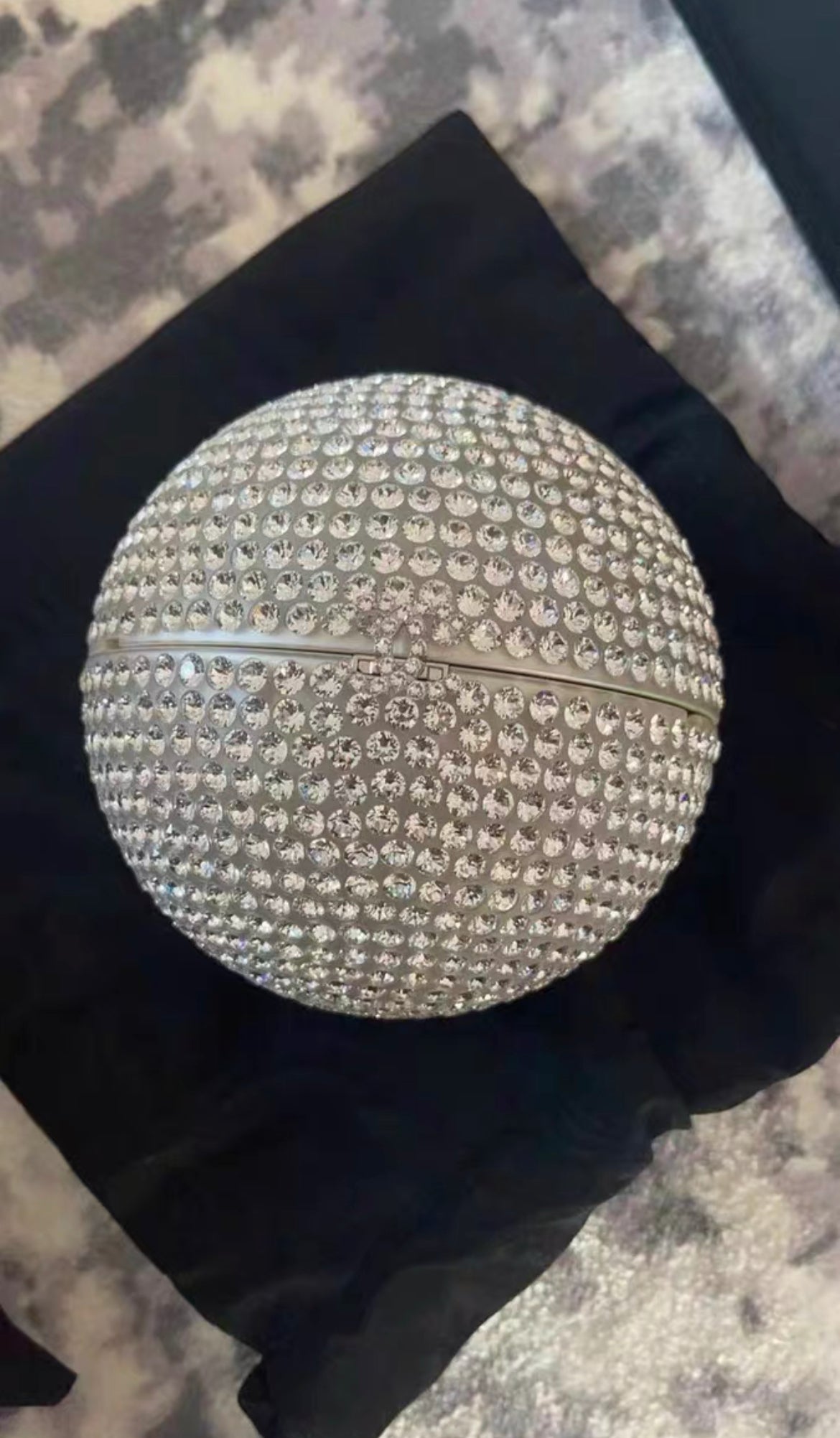 Chanel Runway Off White Round Evening Clutch Crystal Ball Shoulder Flap Bag