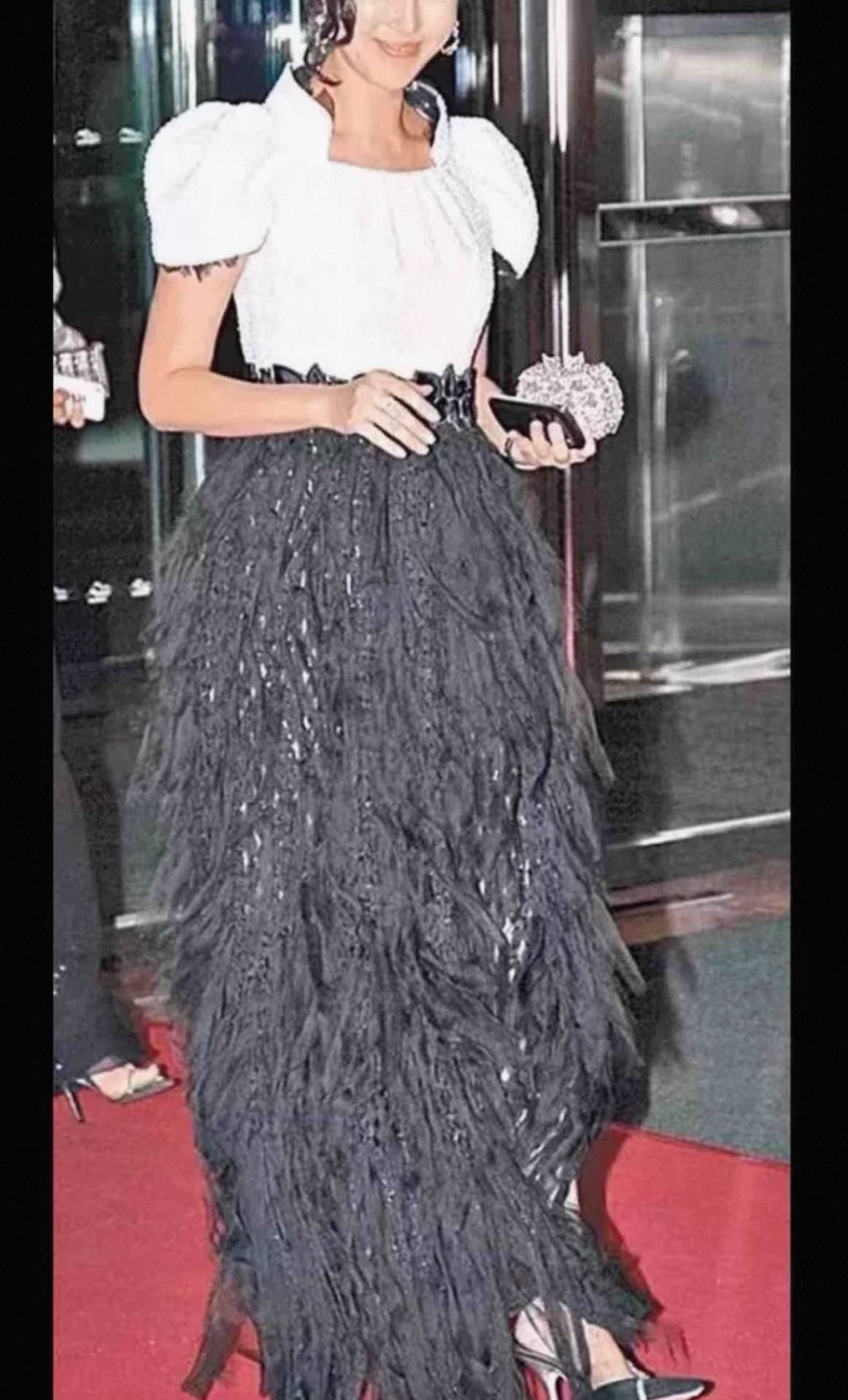 Chanel 11A Black & White Mesh Dress