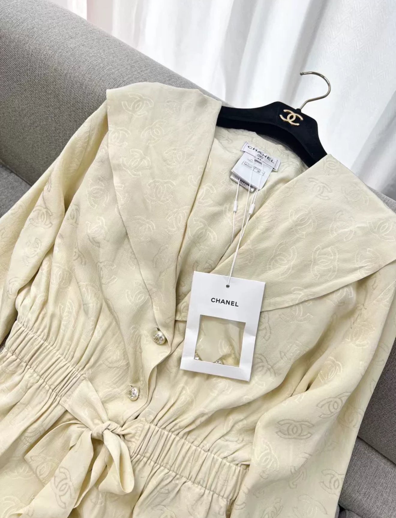 Chanel 23S Light Yellow silk Jacket