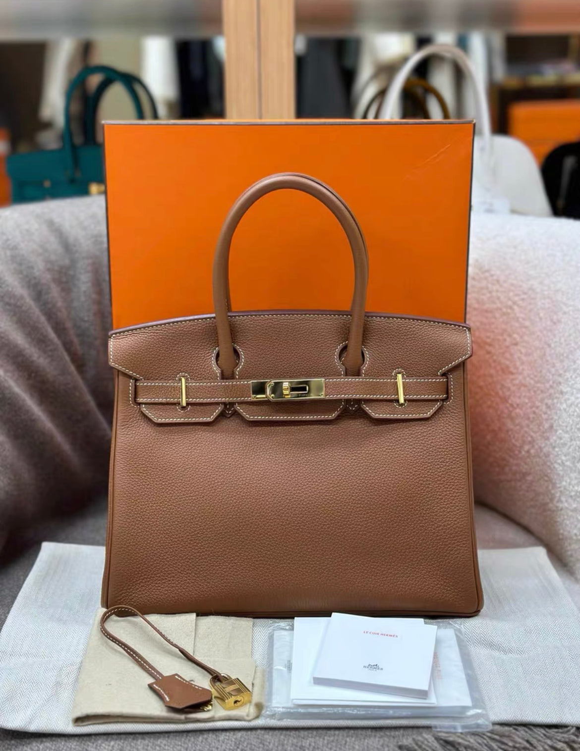 Hermes Birkin 30 Gold Togo leather Gold Hardware