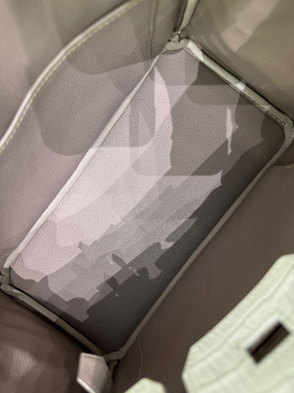 Hermes Birkin 25 Himalaya crocodile leather Palladium Hardware