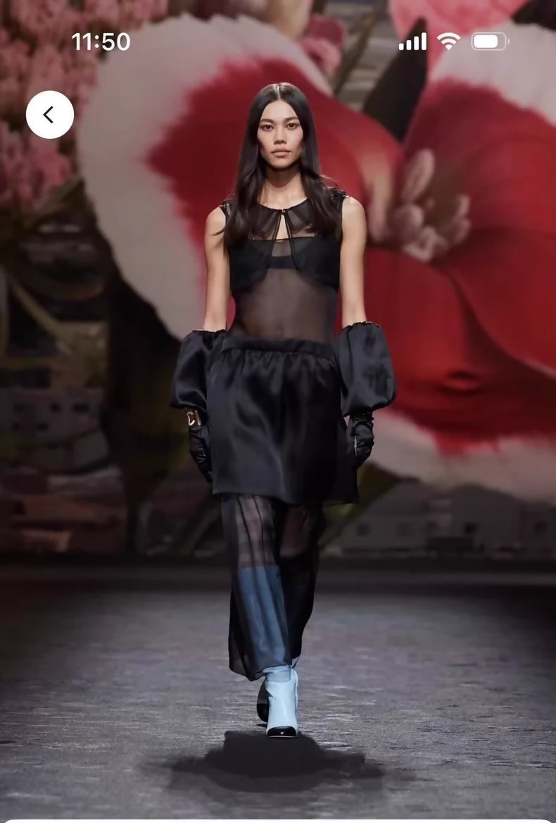 Chanel 24S Black silk  dress