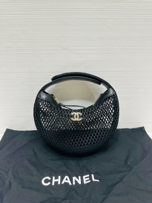 Chanel 25s black mesh mini bag