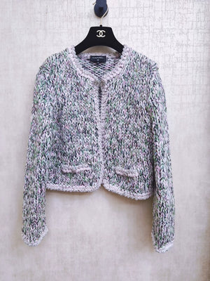 Chanel 25B floral buckle sequined mixed-color woven jacket