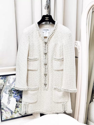 Chanel 11A ecru tweed dress