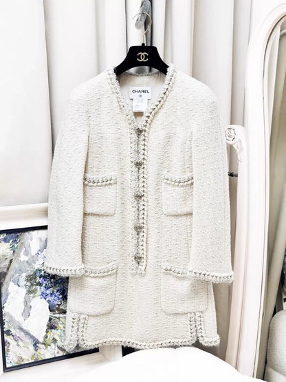 Chanel 11A ecru tweed dress