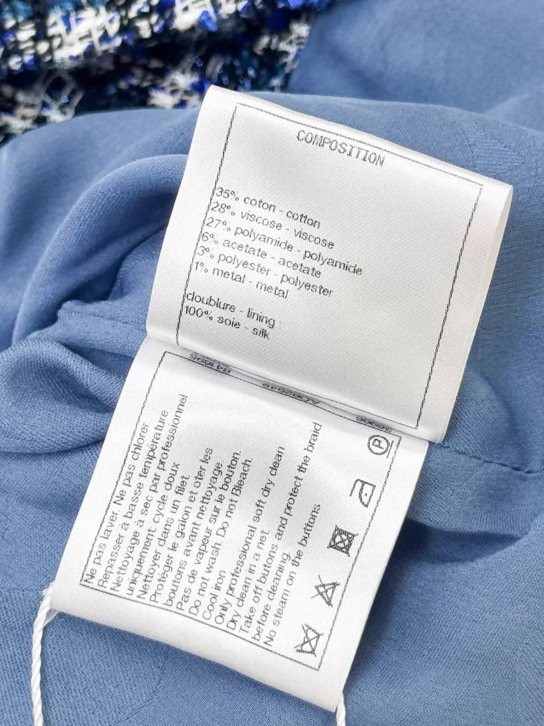 Chanel 20P Blue Tweed Jacket