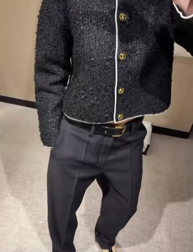 Chanel 26S Black Tweed Jacket