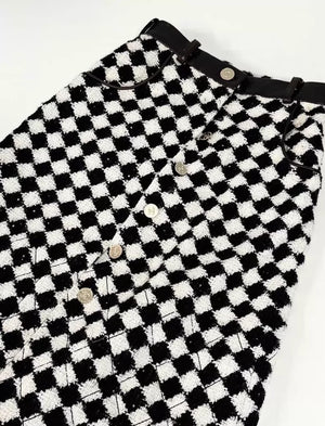 Chanel 21A black white Skirt
