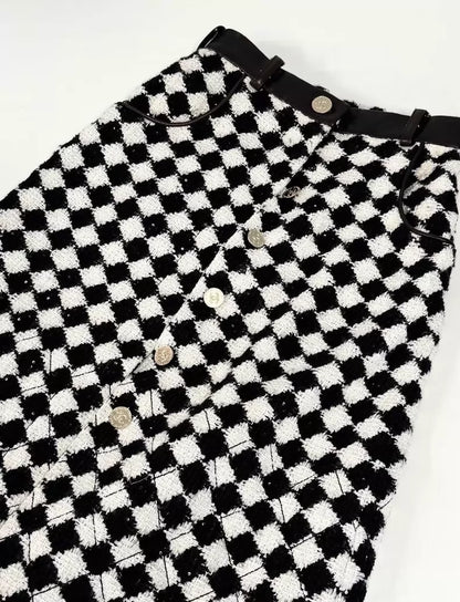 Chanel 21A black white Skirt