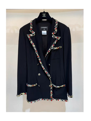 Chanel 05C black & sequined trim jacket