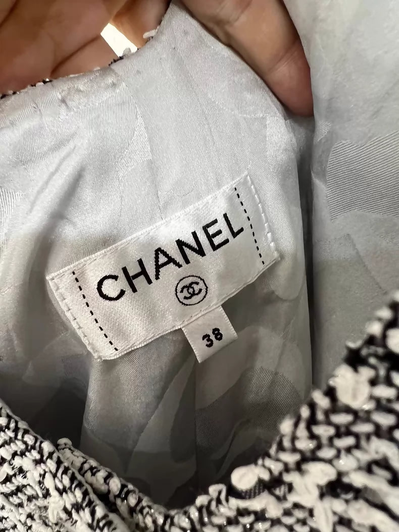 Chanel 24P striped grey jumpsuit
