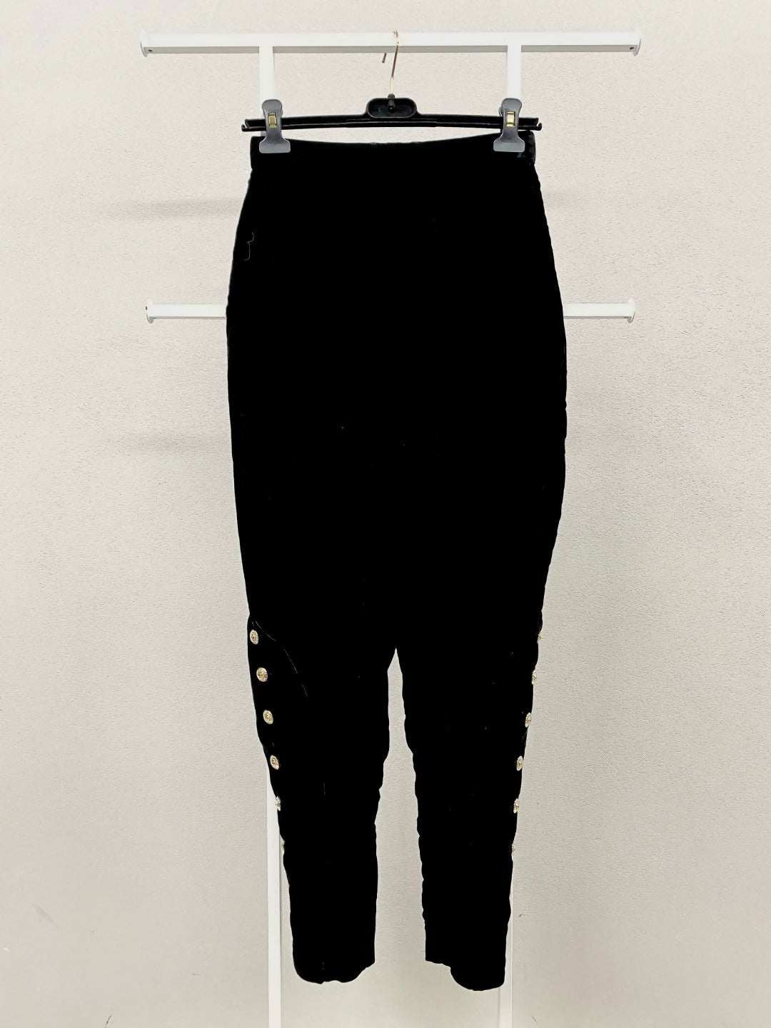 Chanel 20k velvet black buttoned trousers
