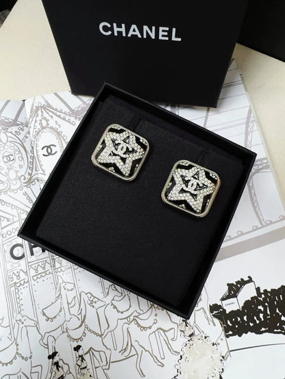 Chanel 23k diamond-encrusted star sugar cube earrings