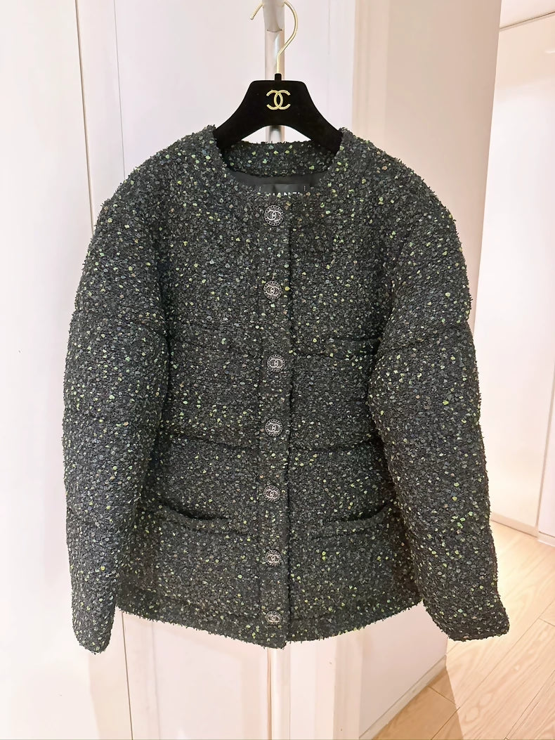Chanel 18K Tweed Puffer Jacket